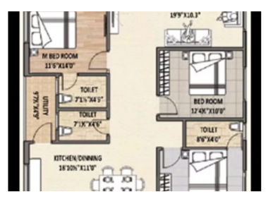 3 BHK Flat 1450 Sq.Ft-1708sq.Ft Espino, Ameenpur