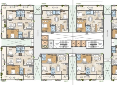 1180 - 1210 Sqft Flat for sale in Green Woods | Bowrampet