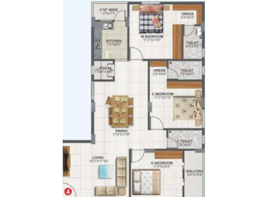 2 BHK 807 SQ.FT Flat for sale | Yousufguda