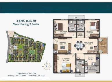 3 BHK flat for sale at Honer Signatis in Hitec City