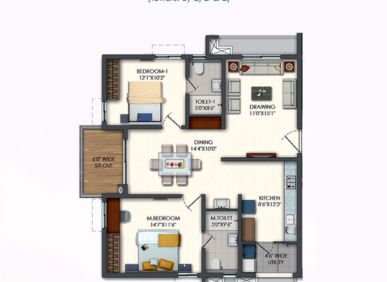 2 BHK flat for sale at Rajapushpa Pristinia in Kokapet