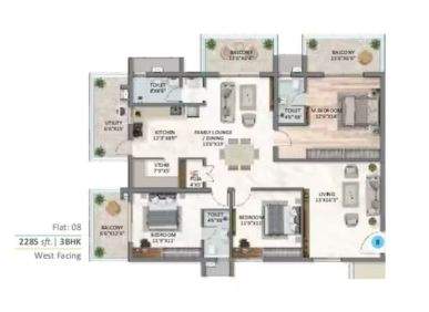 3 BHK Flat For Sale at Vijay Sai Hill Side In Chanda Nagar