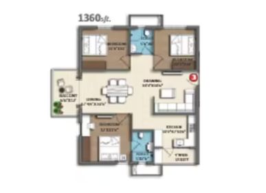 3 BHK flat for sale at Divine Space in Osman Nagar