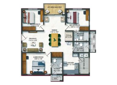 3 BHK flat for sale at Aparna Newlands in Tellapur