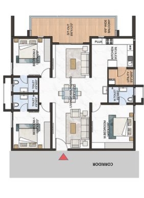 4 BHK flat for sale at Greenspace Marvel in Manikonda